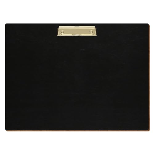 Bütic Holz Klemmbrett Standardform Schwarz für DIN A3 A4 A5 A6 aus 3 mm Birkensperrholz und mit widerstandsfähigem Klarlack versiegelt, Format:A3 quer, Klemme:Bügelklemme gold von Bütic GmbH