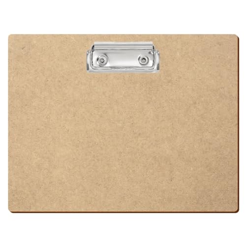 Bütic HDF/MDF Klemmbrett Standardform für DIN A3 A4 A5 A6 Clipboard aus 3mm starkem HDF, Format:A5 quer, Klemme:Bügelklemme silber von Bütic GmbH