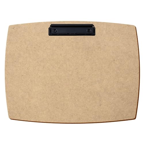 Bütic HDF/MDF Klemmbrett konvex für DIN A3 A4 A5 A6 Clipboard aus 3mm starkem HDF, Format:A4 quer, Klemme:Bügelklemme schwarz von Bütic GmbH
