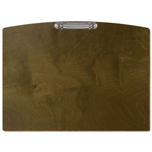 Bütic Holz Ringbuchbrett Segmentform farbig - für DIN A3 A4 A5 aus 3mm Birkensperrholz und mit widerstandsfähigem Klarlack versiegelt, Format:A3 quer, Farbe:Nussbaum hell von Bütic GmbH