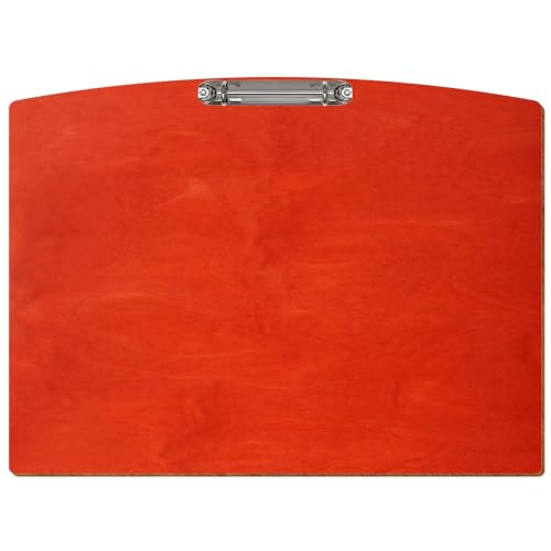Bütic Holz Ringbuchbrett Segmentform farbig - für DIN A3 A4 A5 aus 3mm Birkensperrholz und mit widerstandsfähigem Klarlack versiegelt, Format:A3 quer, Farbe:Scharlachrot von Bütic GmbH