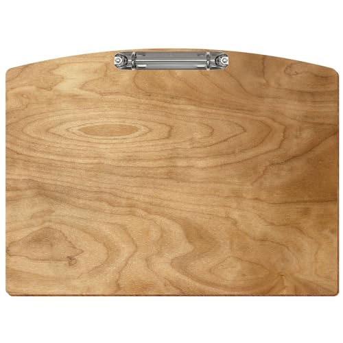 Bütic Holz Ringbuchbrett Segmentform farbig - für DIN A3 A4 A5 aus 3mm Birkensperrholz und mit widerstandsfähigem Klarlack versiegelt, Format:A4 quer, Farbe:Birke Rustikal von Bütic GmbH