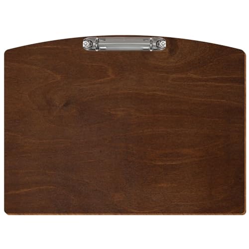 Bütic Holz Ringbuchbrett Segmentform farbig - für DIN A3 A4 A5 aus 3mm Birkensperrholz und mit widerstandsfähigem Klarlack versiegelt, Format:A4 quer, Farbe:Kastanie von Bütic GmbH