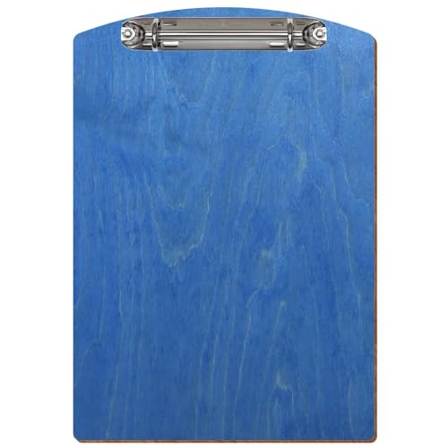 Bütic Holz Ringbuchbrett Segmentform farbig - für DIN A3 A4 A5 aus 3mm Birkensperrholz und mit widerstandsfähigem Klarlack versiegelt, Format:A5 hoch, Farbe:Kornblumenblau von Bütic GmbH