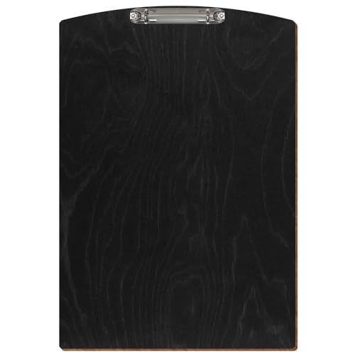 Bütic Holz Ringbuchbrett Segmentform farbig - für DIN A3 A4 A5 aus 3mm Birkensperrholz und mit widerstandsfähigem Klarlack versiegelt, Format:A5 quer, Farbe:Schwarz von Bütic GmbH