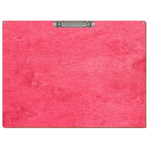 Bütic Holz Ringbuchbrett Standardform mit Ösen - für DIN A3 A4 A5 aus 3mm Birkensperrholz und mit widerstandsfähigem Klarlack versiegelt, Format:A3 quer, Farbe:Dunkelpink von Bütic GmbH