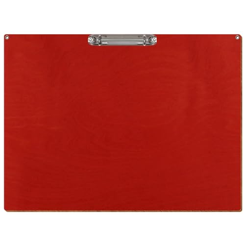 Bütic Holz Ringbuchbrett Standardform mit Ösen - für DIN A3 A4 A5 aus 3mm Birkensperrholz und mit widerstandsfähigem Klarlack versiegelt, Format:A3 quer, Farbe:Rot von Bütic GmbH