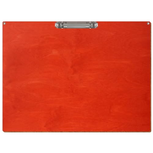Bütic Holz Ringbuchbrett Standardform mit Ösen - für DIN A3 A4 A5 aus 3mm Birkensperrholz und mit widerstandsfähigem Klarlack versiegelt, Format:A3 quer, Farbe:Scharlachrot von Bütic GmbH