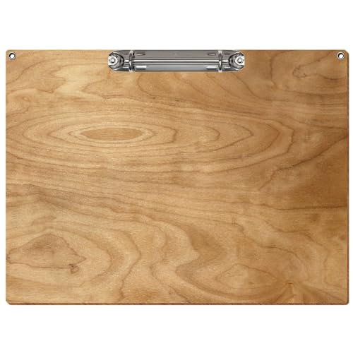 Bütic Holz Ringbuchbrett Standardform mit Ösen - für DIN A3 A4 A5 aus 3mm Birkensperrholz und mit widerstandsfähigem Klarlack versiegelt, Format:A4 quer, Farbe:Birke Rustikal von Bütic GmbH