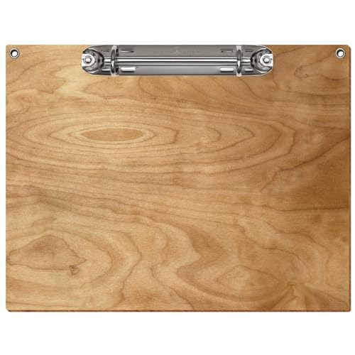 Bütic Holz Ringbuchbrett Standardform mit Ösen - für DIN A3 A4 A5 aus 3mm Birkensperrholz und mit widerstandsfähigem Klarlack versiegelt, Format:A5 quer, Farbe:Birke Rustikal von Bütic GmbH