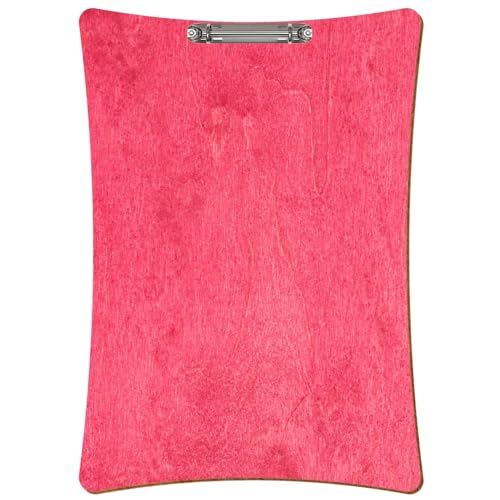 Bütic Holz Ringbuchbrett konkave Form - für DIN A3 A4 A5 aus 3mm Birkensperrholz und mit widerstandsfähigem Klarlack versiegelt, Format:A3 hoch, Farbe:Dunkelpink von Bütic GmbH