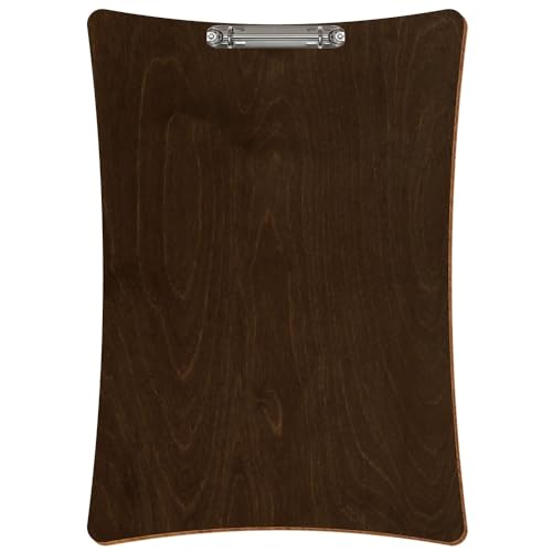 Bütic Holz Ringbuchbrett konkave Form - für DIN A3 A4 A5 aus 3mm Birkensperrholz und mit widerstandsfähigem Klarlack versiegelt, Format:A3 hoch, Farbe:Walnuss dunkel von Bütic GmbH