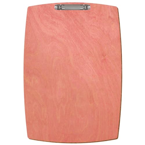 Bütic Holz Ringbuchbrett konvexe Form - für DIN A3 A4 A5 aus 3mm Birkensperrholz und mit widerstandsfähigem Klarlack versiegelt, Format:A3 hoch, Farbe:Rosa von Bütic GmbH