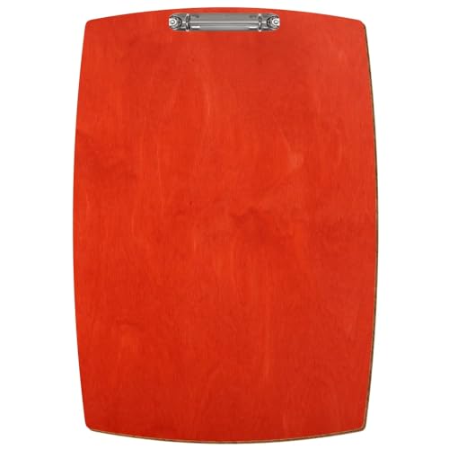 Bütic Holz Ringbuchbrett konvexe Form - für DIN A3 A4 A5 aus 3mm Birkensperrholz und mit widerstandsfähigem Klarlack versiegelt, Format:A3 hoch, Farbe:Scharlachrot von Bütic GmbH