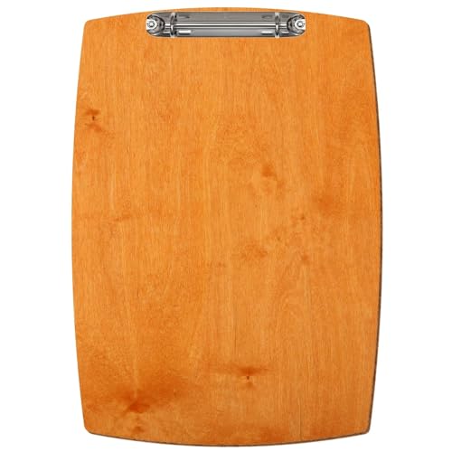 Bütic Holz Ringbuchbrett konvexe Form - für DIN A3 A4 A5 aus 3mm Birkensperrholz und mit widerstandsfähigem Klarlack versiegelt, Format:A4 hoch, Farbe:Toscana von Bütic GmbH