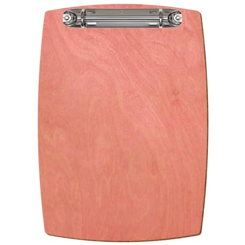 Bütic Holz Ringbuchbrett konvexe Form - für DIN A3 A4 A5 aus 3mm Birkensperrholz und mit widerstandsfähigem Klarlack versiegelt, Format:A5 hoch, Farbe:Rosa von Bütic GmbH