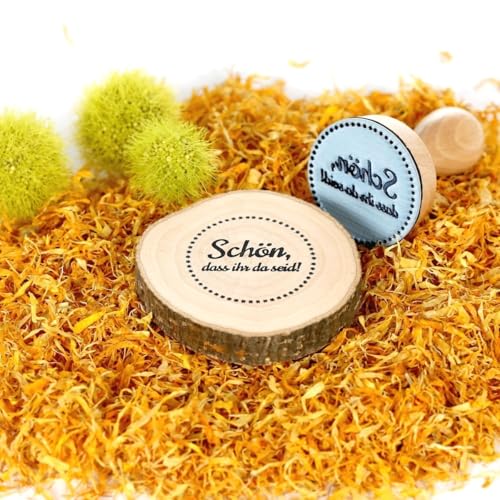 Bütic Schön-Stempel Holzstempel Rundstempel, Stempeltext:Schön.DASS Ihr da seid!, Durchmesser:Ø 30mm von Bütic GmbH