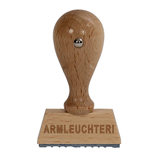 Bütic Spaß Holzstempel V1 / Fun-Stempel HS4010 mit Beschriftung oder Wunschtext, Spaßstempel:ARMLEUCHTER! von Bütic GmbH