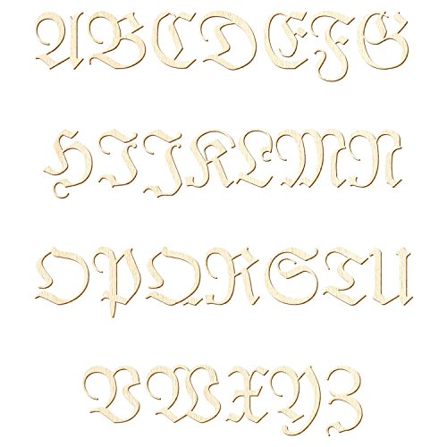Bütic Sperrholz Lern-Alphabet Set A-Z 26 Buchstaben - Pappel 3mm, Größe:10cm, Schriftart:Altdeutsch LPZ von Bütic GmbH