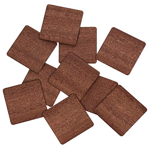 Echt Holz Furnier Quadrate dunkel mit gerundeten Ecken 1-10cm Basteln Deko, Pack mit:25 Stück, Höhe x Breite:10x10cm von Bütic GmbH
