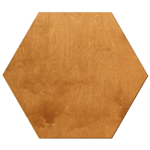 Holz Hexagon Birnbaum beidseitig lackiert Deko Basteln 3-50cm aus 3mm Birkensperrholz einzeln oder im Set erhältlich, Größe:22cm, Pack mit:1 Stück von Bütic GmbH