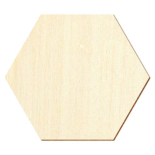 Holz Hexagon Sechseck - Deko Basteln 3-50cm, Größe:10cm, Pack mit:100 Stück von Bütic GmbH