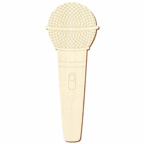 Holz Mikrofon - Deko Basteln 5-50 cm, Pack mit:25 Stück, Höhe:8cm hoch von Bütic GmbH
