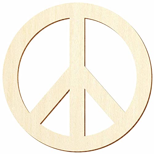 Holz Peacezeichen Friedenssymbol - Deko Basteln 5-50cm, Durchmesser:Ø 15cm, Pack mit:10 Stück von Bütic GmbH