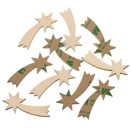 Holz Sternschnuppen 1-10cm selbstklebend ideal als Wanddeko zum Basteln und bemalen, Breite:8cm, Pack mit:10 Stück von Bütic GmbH