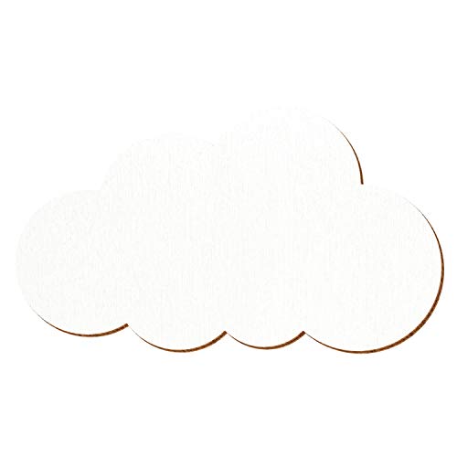 Weiße Holz Wolke V1 - Deko Zuschnitte 1-10cm, Größe:Wolken 9cm breit, Pack mit:10 Stück von Bütic GmbH