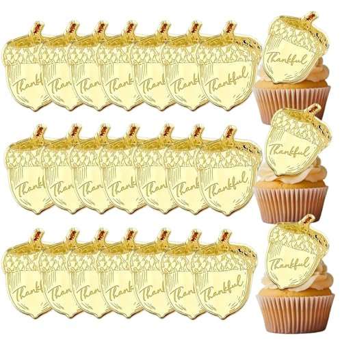 20 Stück Happy Thanksgiving Cake Topper Tannenzapfen Cupcake Topper Acryl Spiegel Scheibe Herbst Kuchen Dekoration 20 Stück Happy Thanksgiving Cake Topper Tannenzapfen Cupcake Topper Acryl Spiegel Scheibe Herbst Kuchen Dekoration von Bufeti