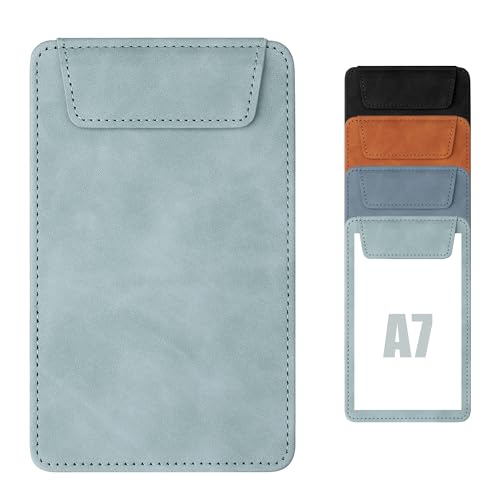 Buffmger Magnetisches Klemmbrett aus Wildleder, schmal, professionelles Schreibbrett mit sicherem Halt (Cyan, A7, 16,3 x 10,2 cm) von Buffmger