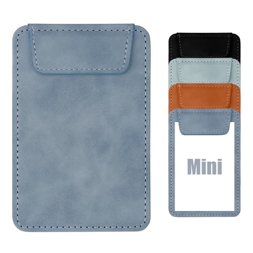 Buffmger Magnetisches Leder-Klemmbrett mit Stifthalter – Mini-Klemmbrett, kleine Klemmbretter, Klemmbrett für Büro und Zuhause (Denim, Mini 12,1 x 9,3 cm) von Buffmger