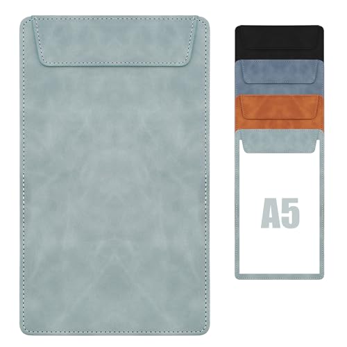 Buffmger Magnetisches Wildleder-Klemmbrett – schmale, professionelle Schreibtafel mit sicherem Halt (Cyan, A5, 25,4 x 15,2 cm) von Buffmger