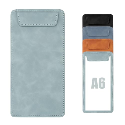 Buffmger Magnetisches Wildleder-Klemmbrett – schmale, professionelle Schreibtafel mit sicherem Halt (Cyan, A6, 20,3 x 10,2 cm) von Buffmger