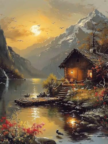 5D Diamond Painting Sonnenuntergang Diamond Art Blume Diamant Painting Bilder, Diamond Painting Erwachsene Klein 80x100cm Quadrat Diamond Painting Set, Wohnzimmer Schlafzimmer Wanddeko Geschenk 0-J7 5D Diamond Painting Sonnenuntergang Diamond Art Blume Diamant Painting Bilder, Diamond Painting Erwachsene Klein 80x100cm Quadrat Diamond Painting Set, Wohnzimmer Schlafzimmer Wanddeko Geschenk 0-J7 von Bugufen