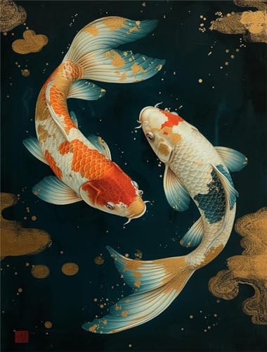 Bugufen 5D Diamond Painting Fisch Diamant Painting Bilder Erwachsene, Koi Diamond Painting Kinder, Diamond Art Painting Komplettset, Wohnzimmer Deko Schlafzimmer, geschenke für frauen, 30x40cm Bugufen 5D Diamond Painting Fisch Diamant Painting Bilder Erwachsene, Koi Diamond Painting Kinder, Diamond Art Painting Komplettset, Wohnzimmer Deko Schlafzimmer, geschenke für frauen, 30x40cm von Bugufen