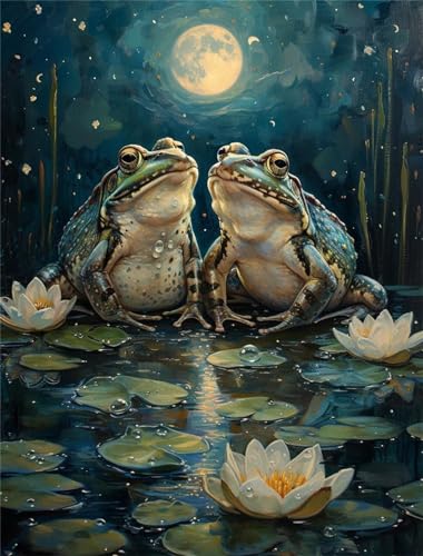 Bugufen 5D Diamond Painting Frosch Diamant Painting Bilder Erwachsene, Mond Diamond Painting Kinder, Diamond Art Painting Komplettset, Wohnzimmer Deko Schlafzimmer, geschenke für frauen, 40x55cm Bugufen 5D Diamond Painting Frosch Diamant Painting Bilder Erwachsene, Mond Diamond Painting Kinder, Diamond Art Painting Komplettset, Wohnzimmer Deko Schlafzimmer, geschenke für frauen, 40x55cm von Bugufen