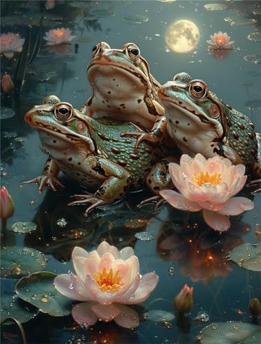 Bugufen Diamond Painting Frosch, DIY 5D Blume Diamond Painting Erwachsene, Full Round Diamant Painting Bilder mit Zubehör Set, Kristall Art Kreuzstich Stickerei Malerei für Home Wand Deko 50x65cm Bugufen Diamond Painting Frosch, DIY 5D Blume Diamond Painting Erwachsene, Full Round Diamant Painting Bilder mit Zubehör Set, Kristall Art Kreuzstich Stickerei Malerei für Home Wand Deko 50x65cm von Bugufen