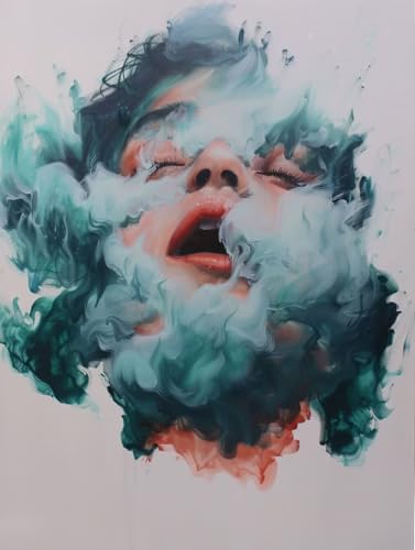 Malen Nach Zahlen Abstrakt Malen Nach Zahlen Erwachsene mit Rahmen Porträt Paint by Numbers Kreativ Set Mit 3 - Pinseln und Acrylfarbe Leinwand Kit für Geschenke und Home Haus Deko (70 X 95 cm) j-168 von Bugufen
