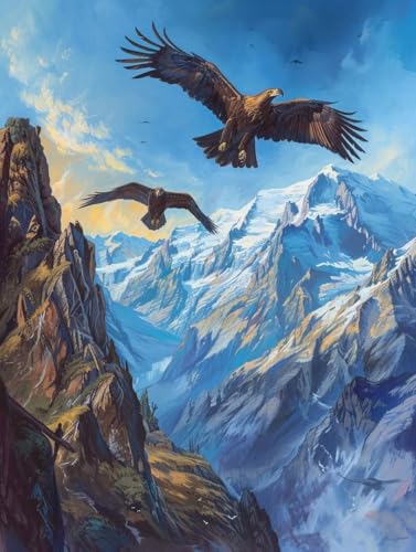 Malen Nach Zahlen Berg Malen Nach Zahlen Erwachsene ohne Rahmen Tier Paint by Numbers Kreativ Set Mit 3 - Pinseln und Acrylfarbe Knitterfreie Leinwand Kit Home Haus Deko Geschenke (100 X 135 cm) j-3P von Bugufen