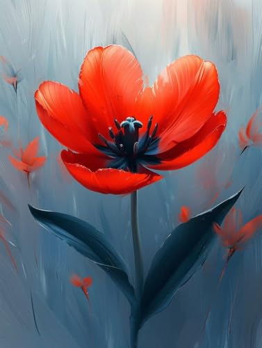 Malen Nach Zahlen Blume Malen Nach Zahlen Erwachsene mit Rahmen Blatt Paint by Numbers Kreativ Set Mit 3 - Pinseln und Acrylfarbe Knitterfreie Leinwand Kit Home Haus Deko Geschenke (100 X 135 cm) l-6J von Bugufen