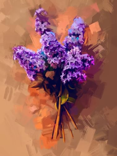 Malen Nach Zahlen Blume Malen Nach Zahlen Erwachsene mit Rahmen Blatt Paint by Numbers Kreativ Set Mit 3 - Pinseln und Acrylfarbe Knitterfreie Leinwand Kit Home Haus Deko Geschenke (60 X 80 cm) l-89 von Bugufen