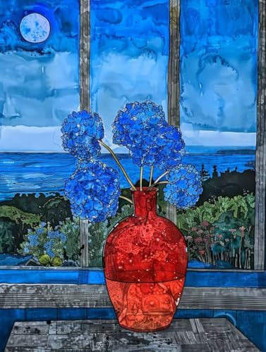 Malen Nach Zahlen Blume Malen Nach Zahlen Erwachsene ohne Rahmen Landschaft Paint by Numbers Kreativ Set Mit 3 - Pinseln und Acrylfarbe Leinwand Kit für Geschenke und Home Haus Deko (70 X 95 cm) j-45 von Bugufen