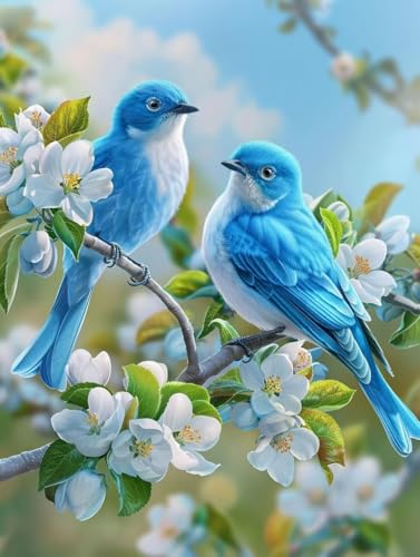 Malen Nach Zahlen Blume Malen Nach Zahlen Erwachsene ohne Rahmen Vogel Paint by Numbers Kreativ Set Mit 3 - Pinseln und Acrylfarbe Knitterfreie Leinwand Kit Home Haus Deko Geschenke (50 X 65 cm) j-216 von Bugufen
