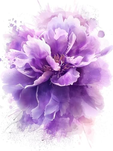 Malen Nach Zahlen Blume Paint by Numbers Blume Malen Nach Zahlen Kinder ab 8 9 10 jahre mädchen Handgemalt Ölgemälde Kreativ Set Mit 3 Pinseln und Acrylfarbe Leinwand Kit 70X95cm (ohne Rahmen) s-212 von Bugufen