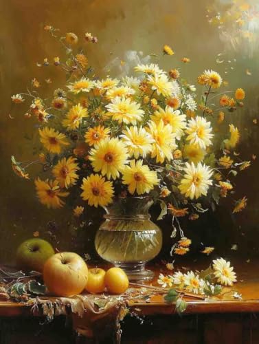 Malen Nach Zahlen Blume Paint by Numbers Obst Malen Nach Zahlen Kinder ab 7 8 9 10 jahre mädchen Handgemalt Ölgemälde Kreativ Set Mit 3 Pinseln und Acrylfarbe Leinwand Kit 60X80cm (ohne Rahmen) a-208 von Bugufen