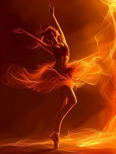 Malen Nach Zahlen Frau Malen Nach Zahlen Erwachsene mit Rahmen Ballett Paint by Numbers Kreativ Set Mit 3 - Pinseln und Acrylfarbe Knitterfreie Leinwand Kit Home Haus Deko Geschenke (70 X 95 cm) j-72 von Bugufen