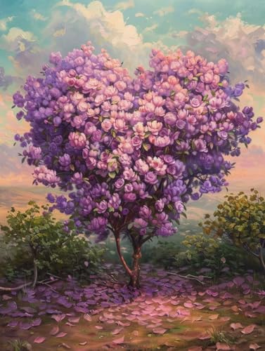 Malen Nach Zahlen Landschaft Malen Nach Zahlen Erwachsene ohne Rahmen Blume Paint by Numbers Kreativ Set Mit 3 - Pinseln und Acrylfarbe Leinwand Kit für Geschenke und Home Haus Deko (50 X 65 cm) i-17B von Bugufen