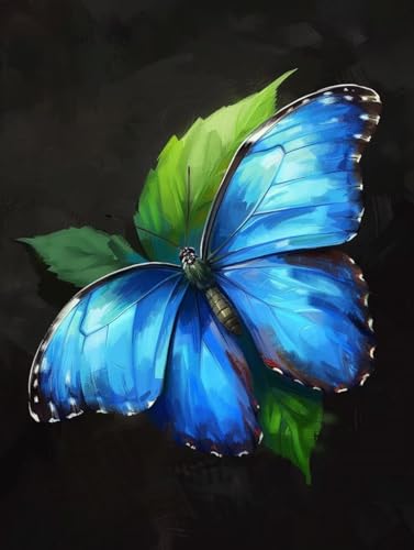 Malen Nach Zahlen Schmetterling Malen Nach Zahlen Erwachsene ohne Rahmen Tier Paint by Numbers Kreativ Set Mit 3 Pinseln und Acrylfarbe Leinwand Kit für Geschenke und Home Haus Deko (100X135cm) l-164 von Bugufen
